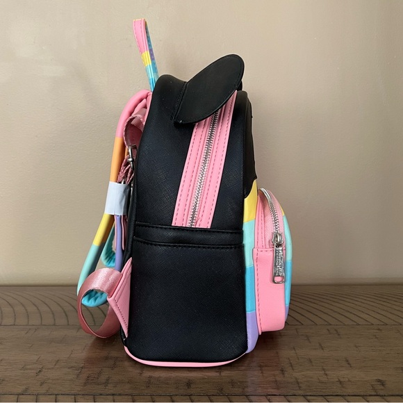 Loungefly Disney Mickey Mouse Pastel Rainbow Mini Backpack And Wallet - Picture 3 of 12
